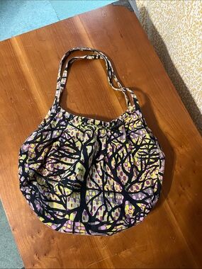 Yak Pak Multicolor Pink Yellow Cream Printed Shoulder Bag
